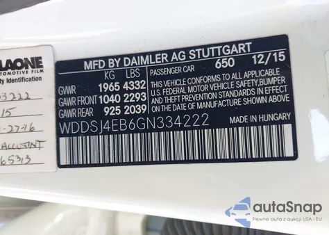 2016 Mercedes-Benz Cla 250 из США, поврежденный, VIN WDDSJ4EB6GN334222